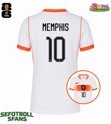 Nederländerna Memphis Depay #10 Bortatröja Kvinnor VM 2026 Kortärmad